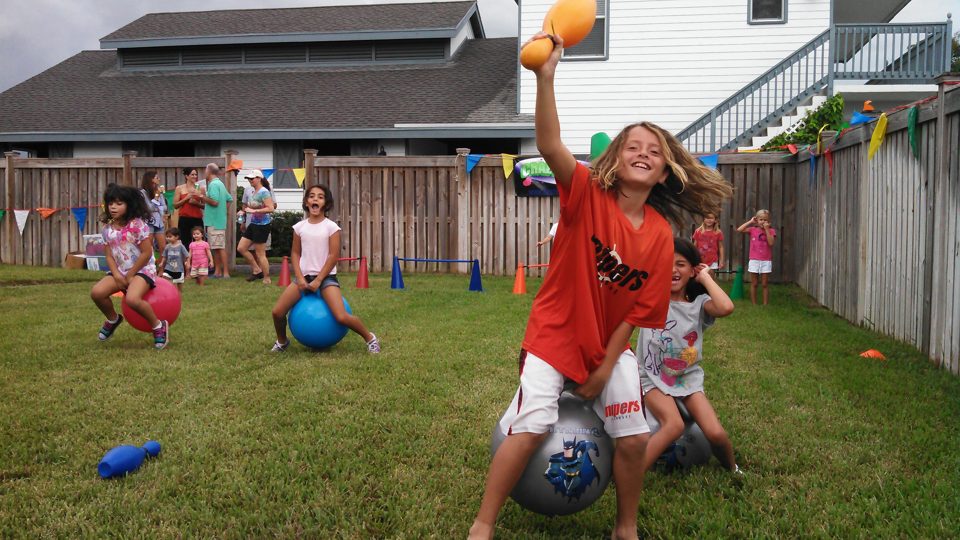 Kids having fun at a real Crazy Games birthday party in Palm Beach County