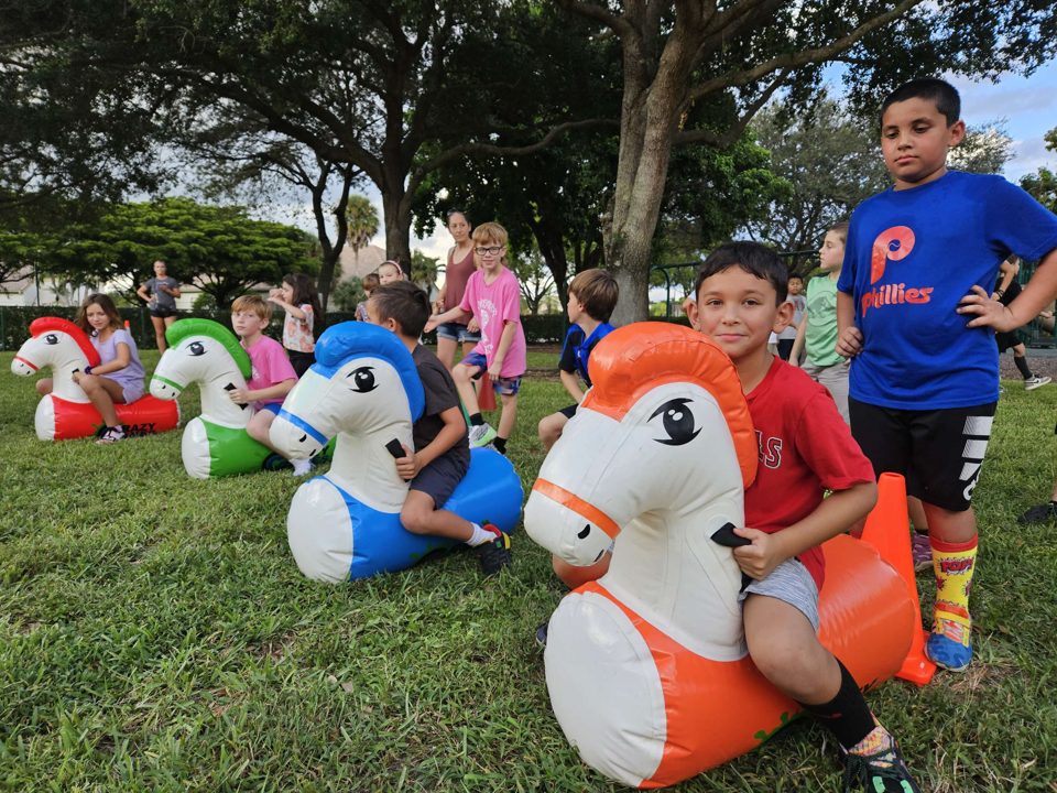 Kids having fun at a real Crazy Games birthday party in Palm Beach County