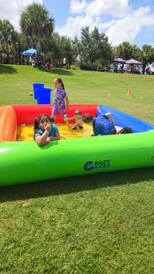 Kids having fun at a real Crazy Games birthday party in Palm Beach County