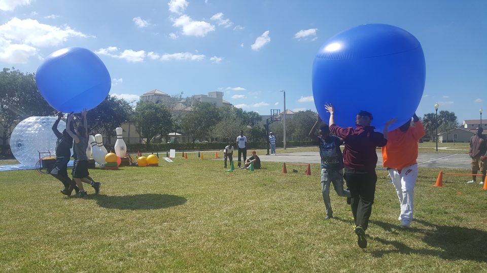Kids having fun at a real Crazy Games birthday party in Palm Beach County