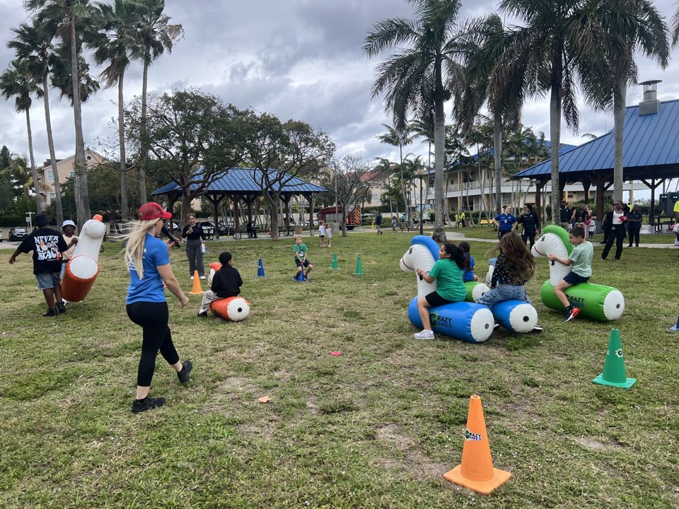 Kids having fun at a real Crazy Games birthday party in Palm Beach County