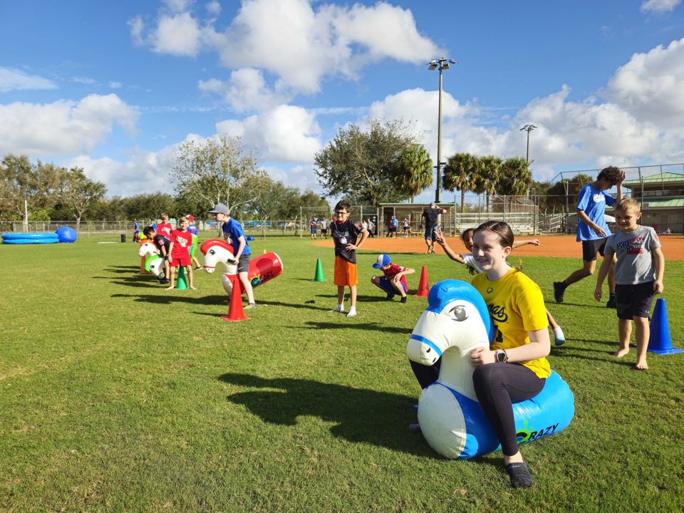 Kids having fun at a real Crazy Games birthday party in Palm Beach County