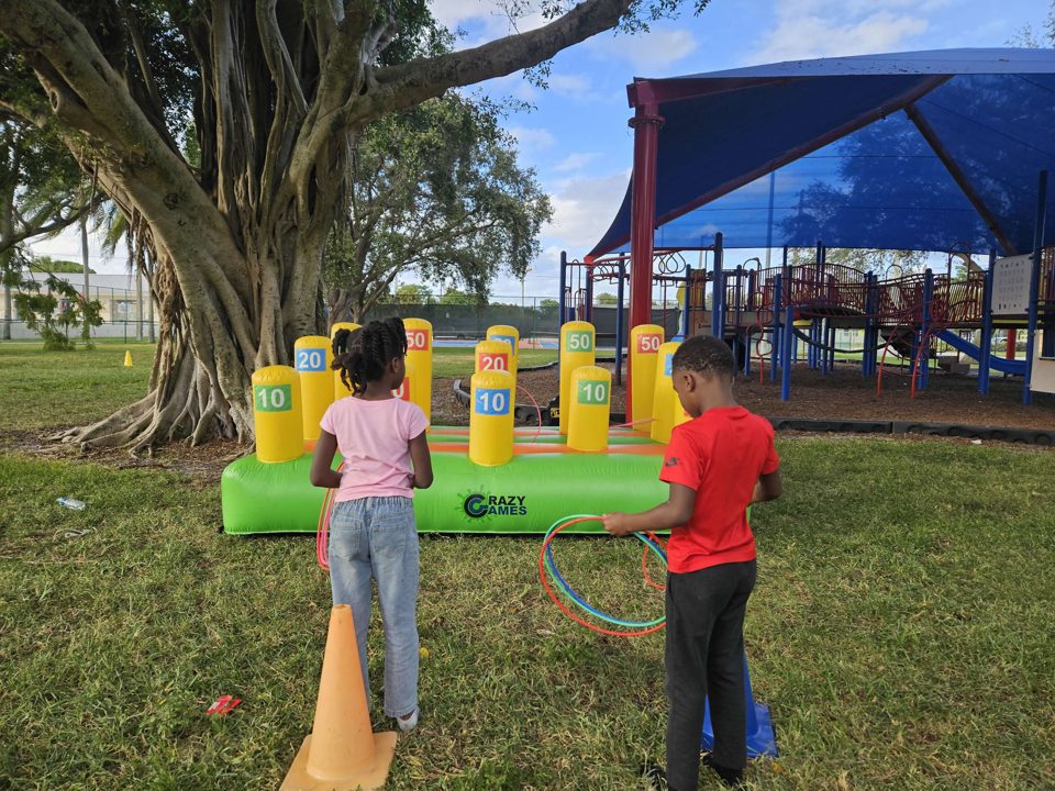 Kids having fun at a real Crazy Games birthday party in Palm Beach County