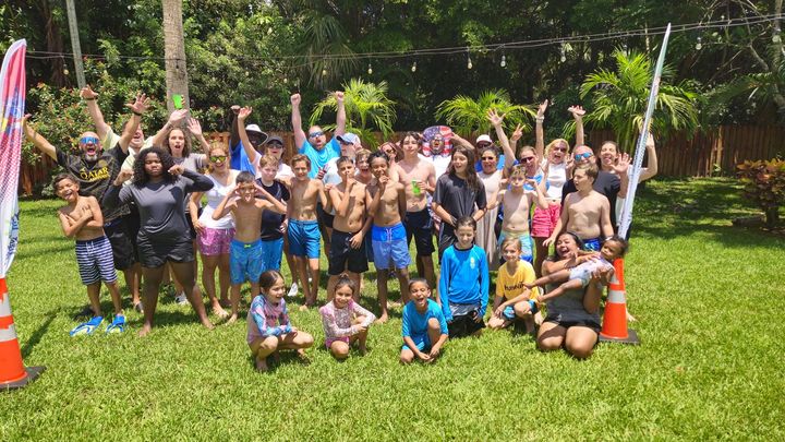 Backyard water party at a Crazy Games event