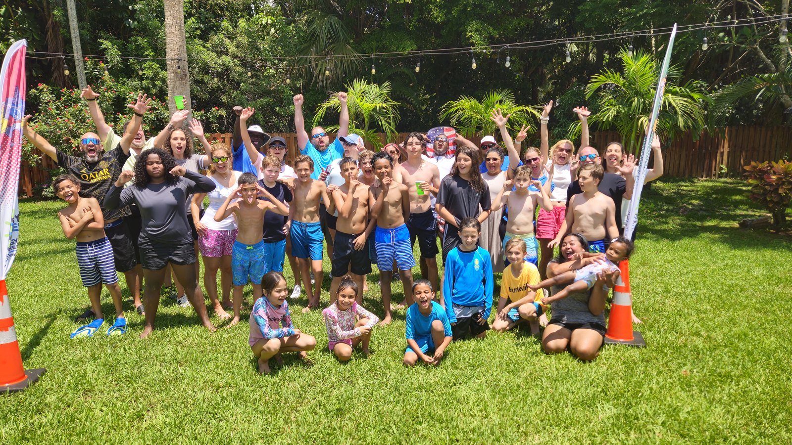 Backyard water party at a Crazy Games event