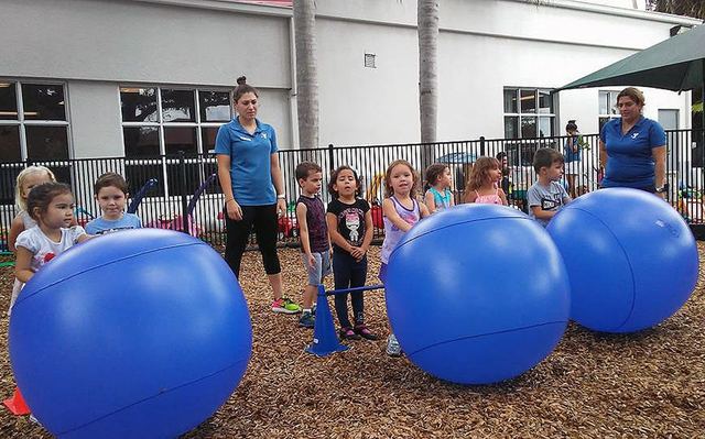 Giant Push Ball at a Crazy Games event