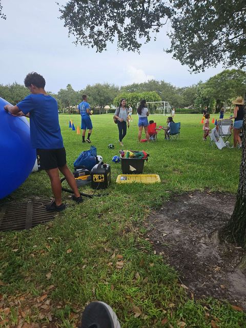 Giant Push Ball at a Crazy Games event
