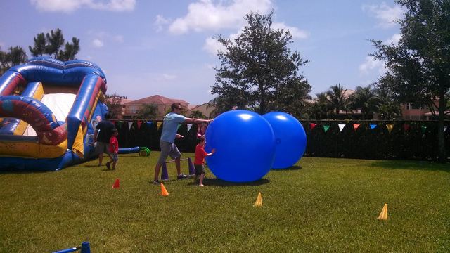 Giant Push Ball at a Crazy Games event