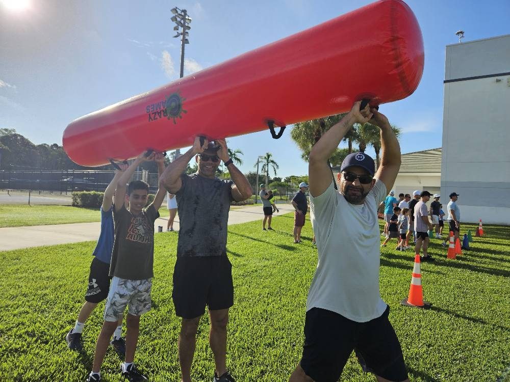 Giant Pen Races at a Crazy Games event