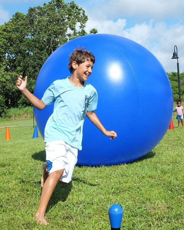 Giant Push Ball at a Crazy Games event