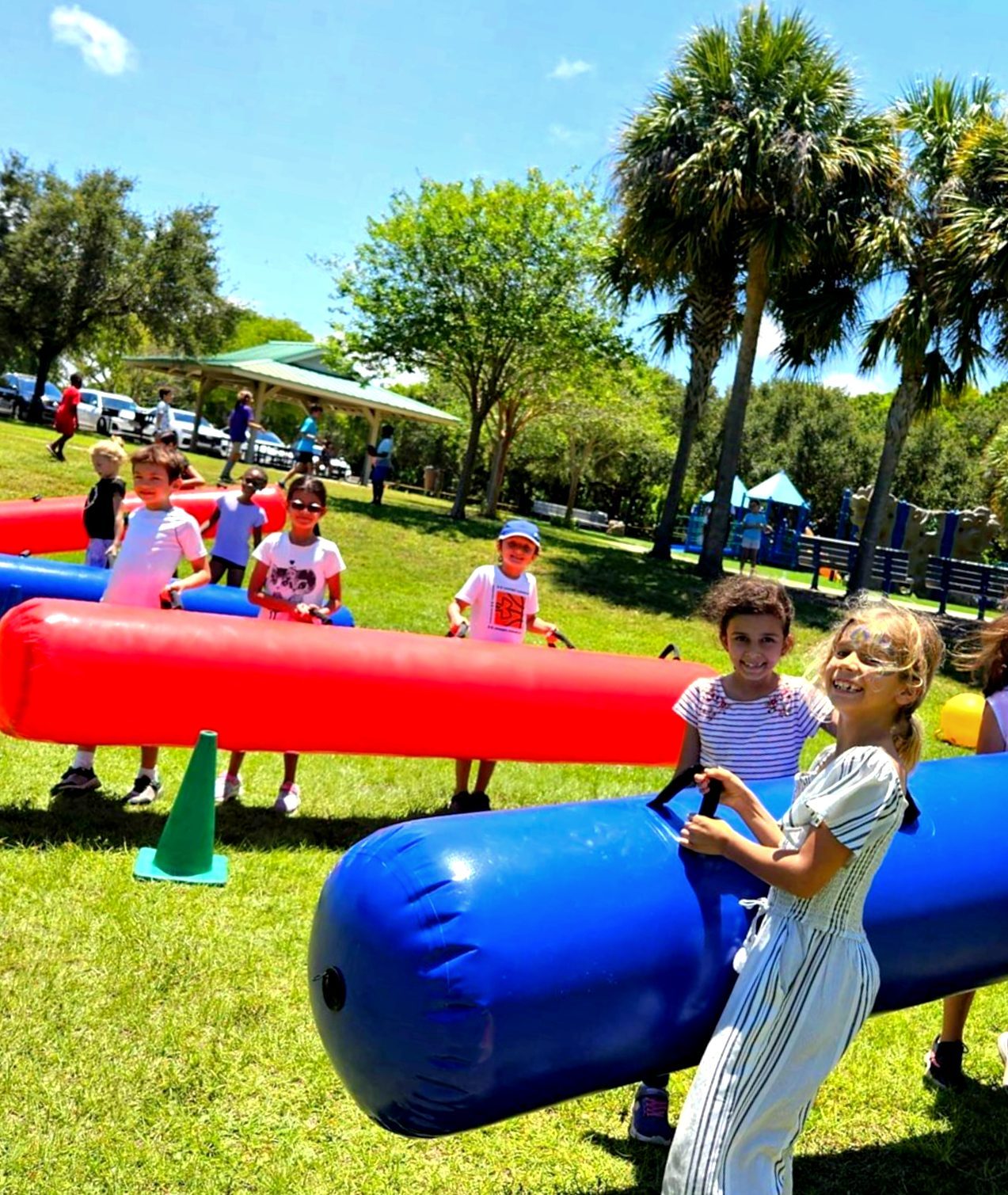 Giant Pen Races at a Crazy Games event