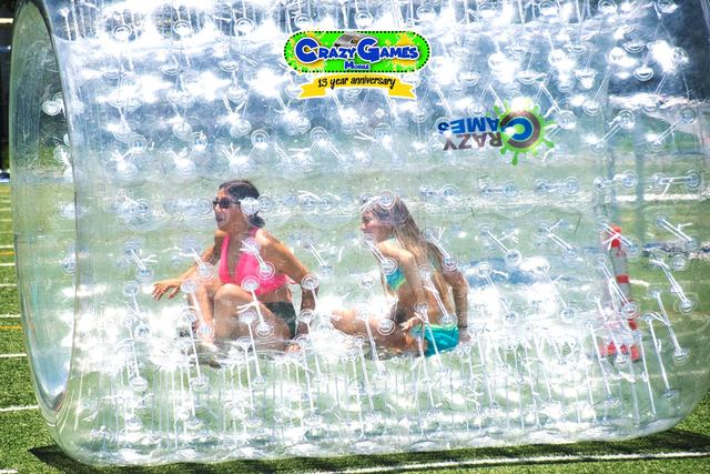 Human Hamster Wheel at a Crazy Games event