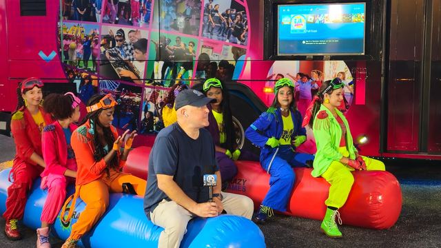 Giant Inflatable Rolling Logs at a Crazy Games event