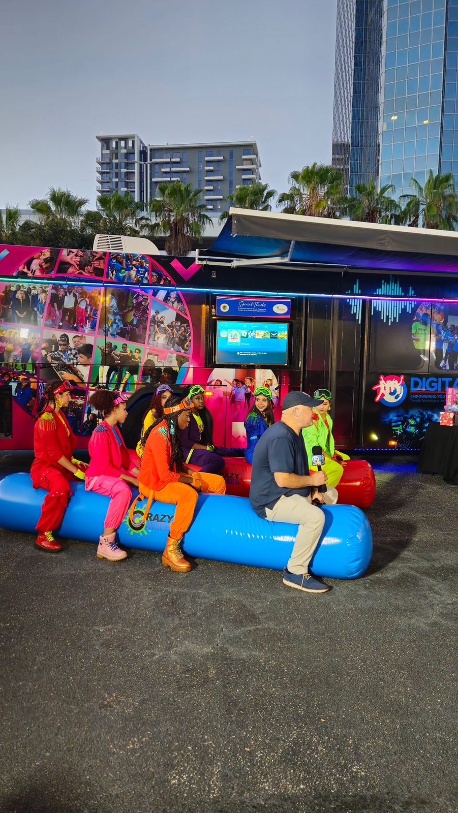 Giant Inflatable Rolling Logs at a Crazy Games event