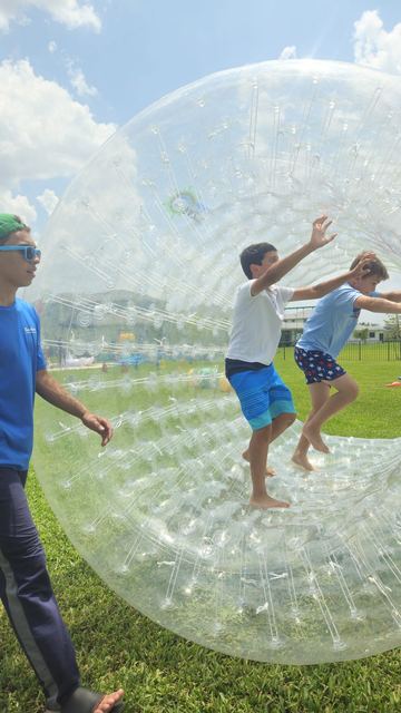 Human Hamster Wheel at a Crazy Games event