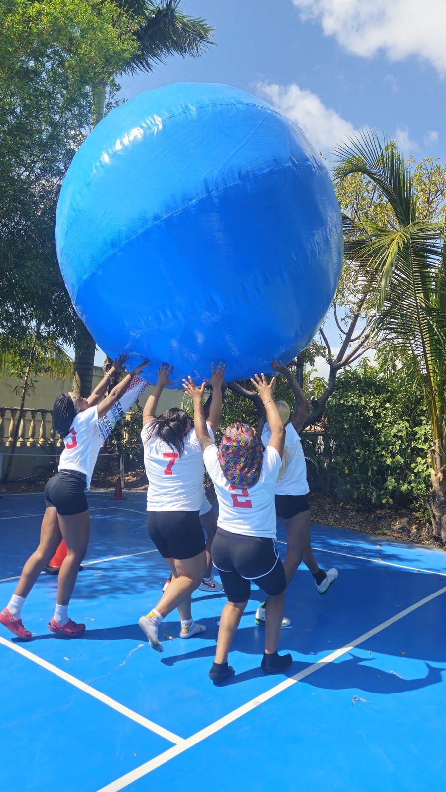 Giant Push Ball at a Crazy Games event