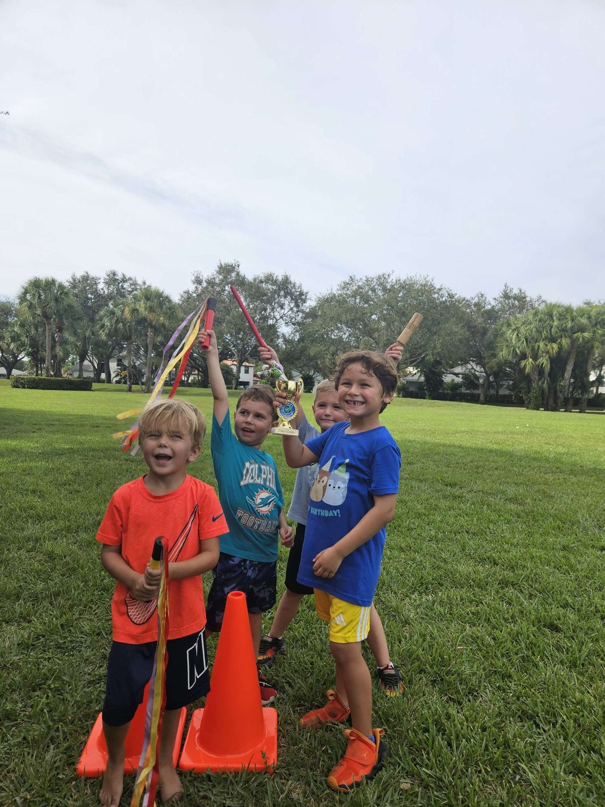 Field day buddies at a Crazy Games event