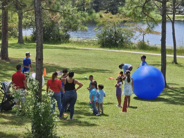Giant Push Ball at a Crazy Games event
