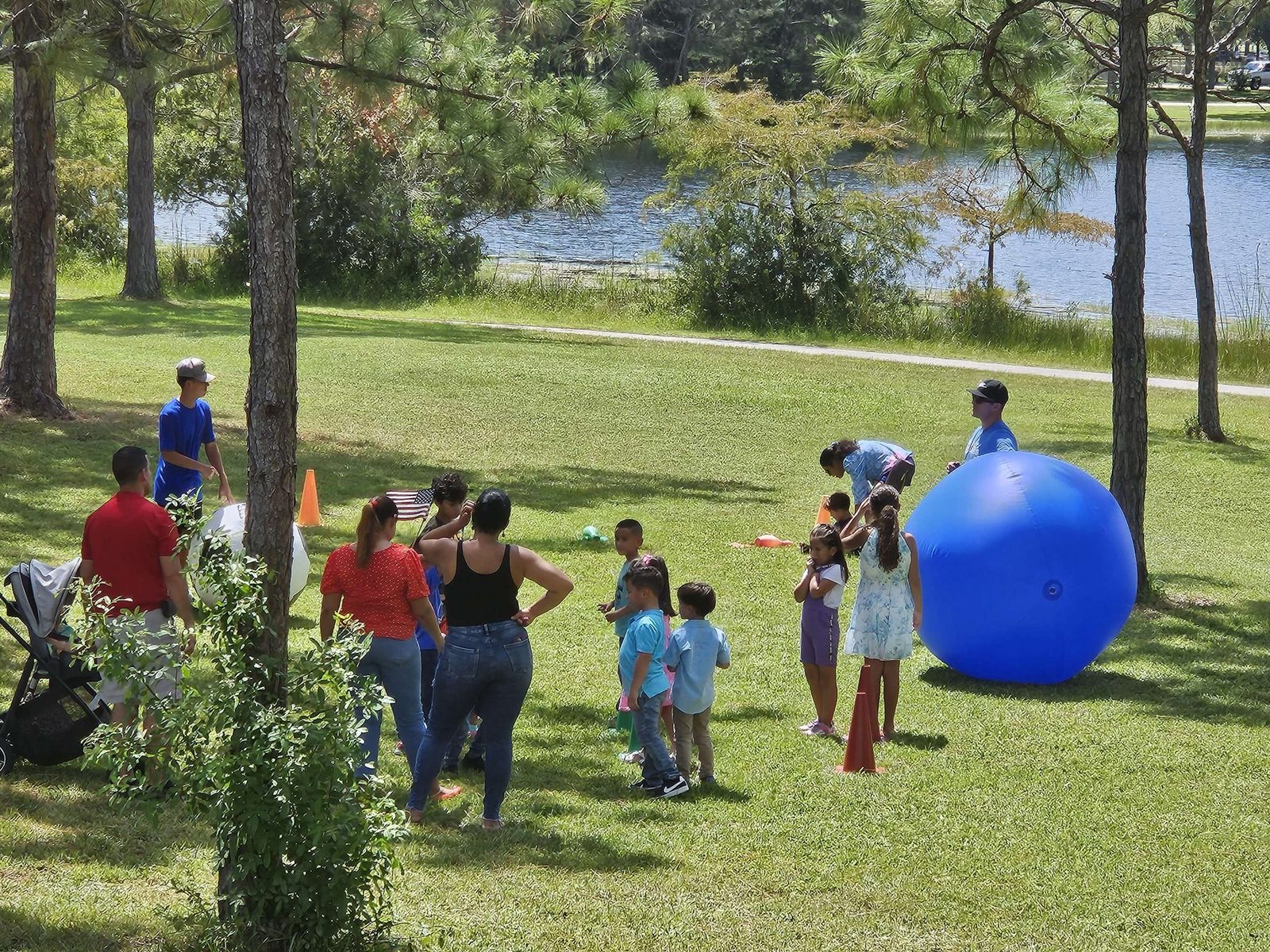 Giant Push Ball at a Crazy Games event