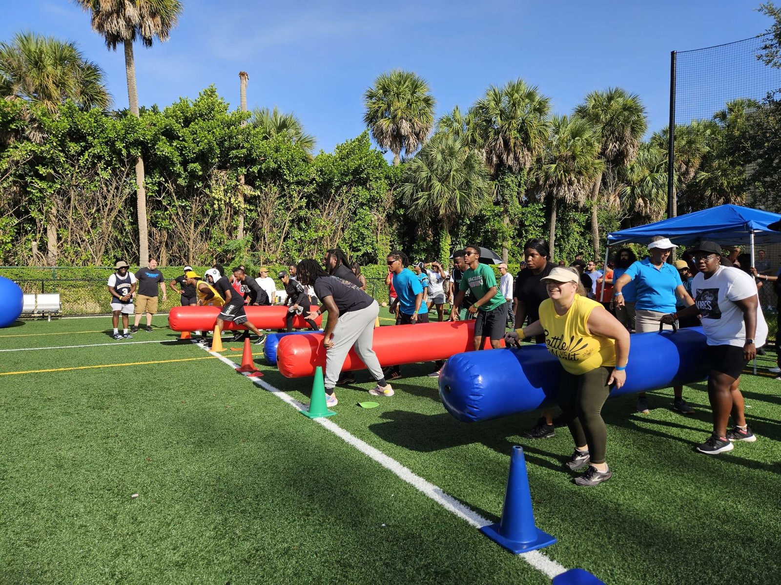Giant Pen Races at a Crazy Games event