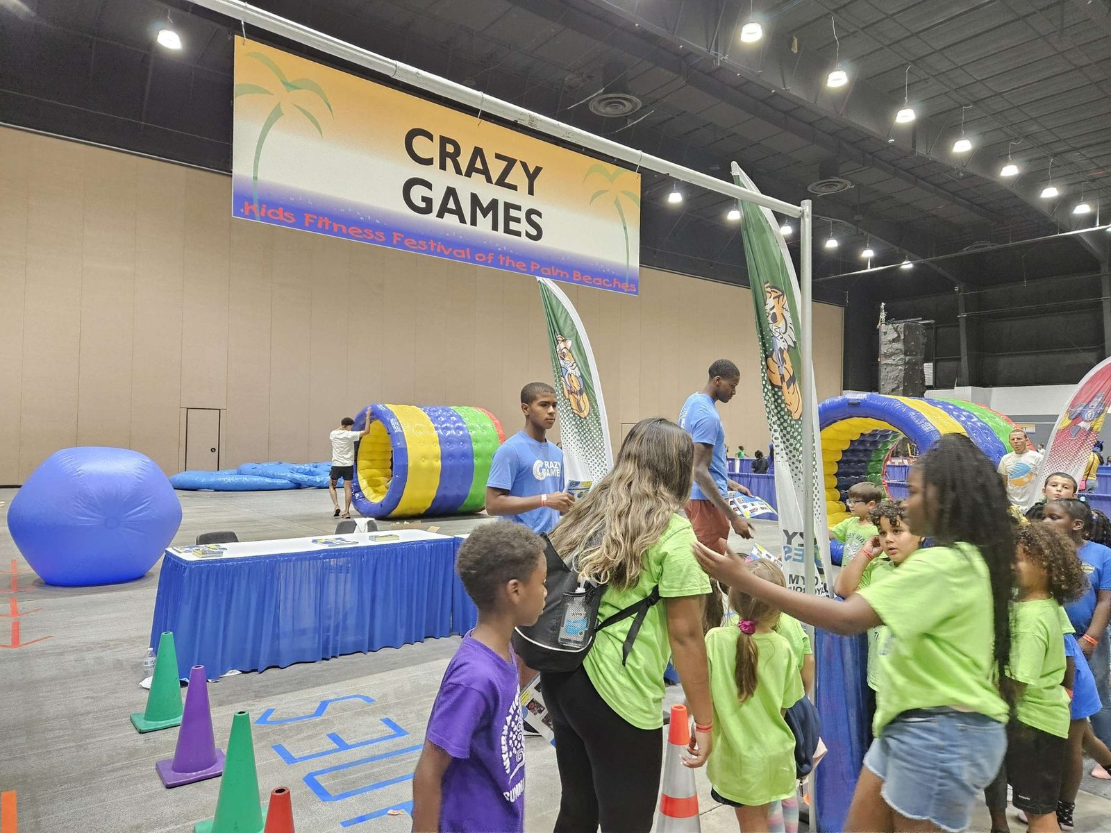 Human Hamster Wheels at a Crazy Games event