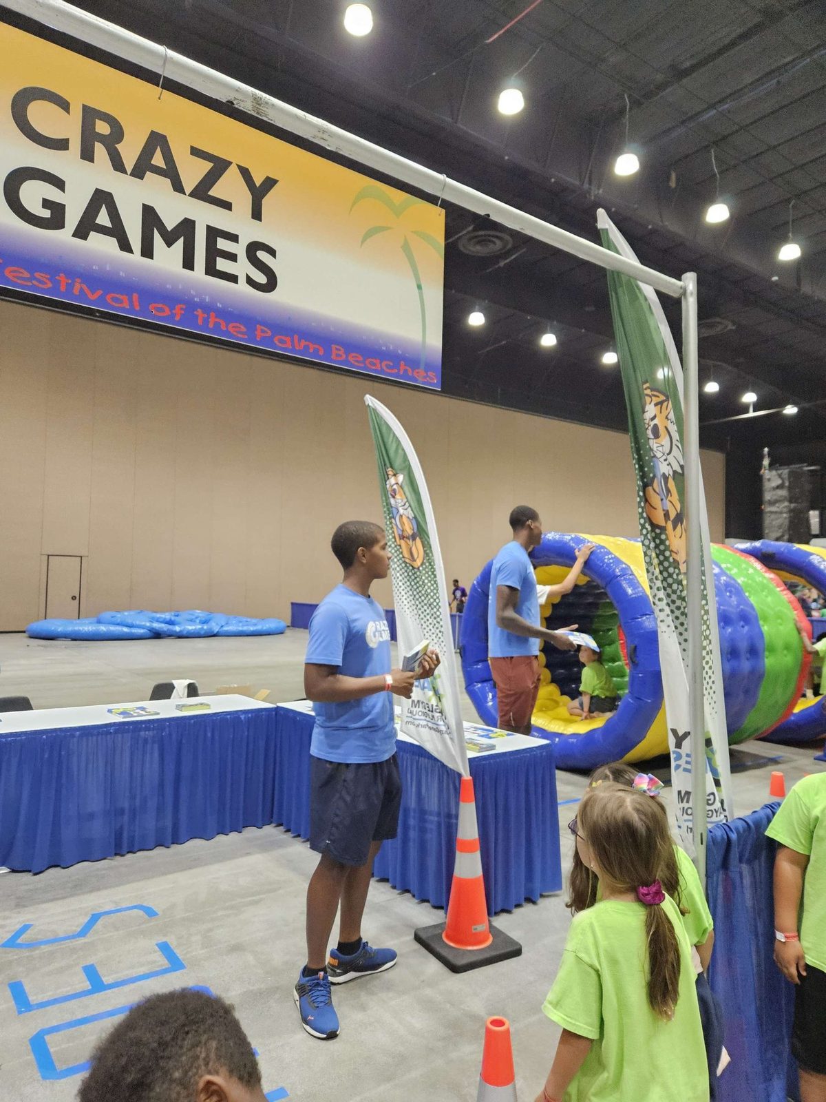Human Hamster Wheels at a Crazy Games event