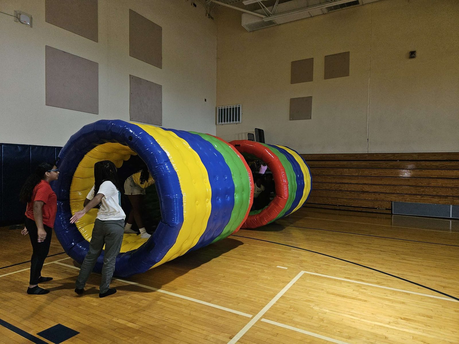 Human Hamster Wheels at a Crazy Games event