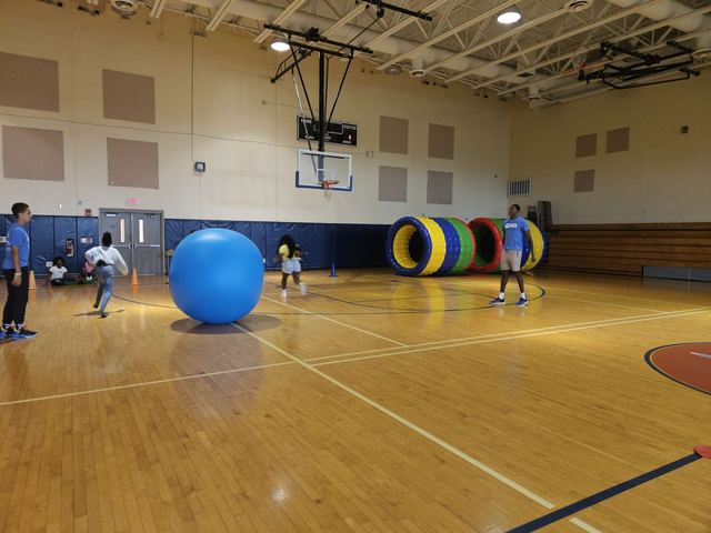 Giant Push Ball at a Crazy Games event