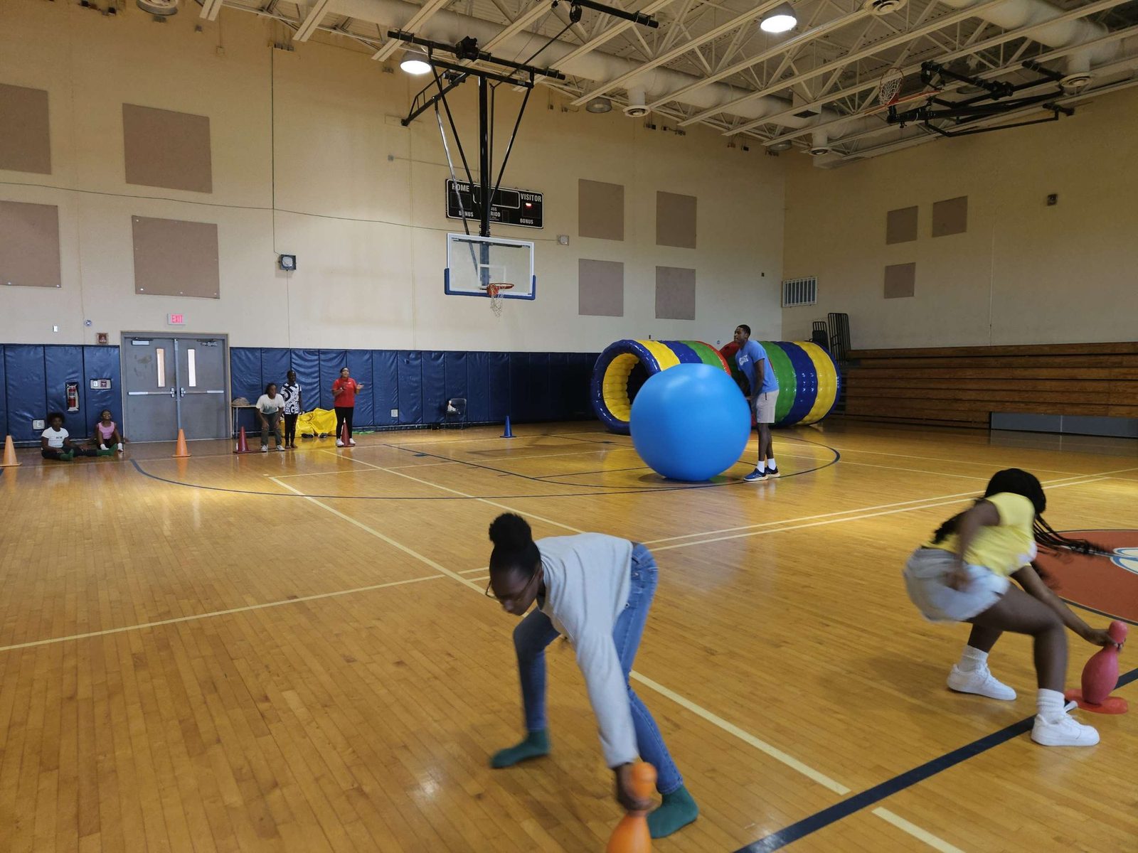 Human Hamster Wheels at a Crazy Games event