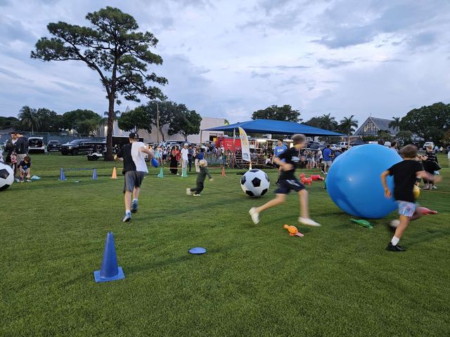 Giant Push Ball at a Crazy Games event