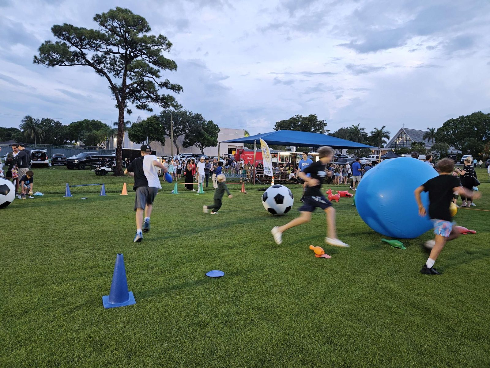 Giant Push Ball at a Crazy Games event