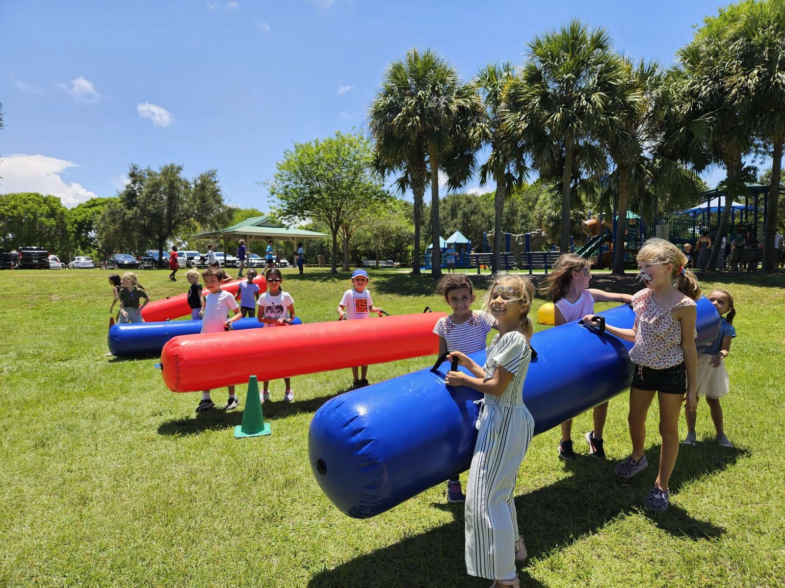 Giant Pen Races at a Crazy Games event