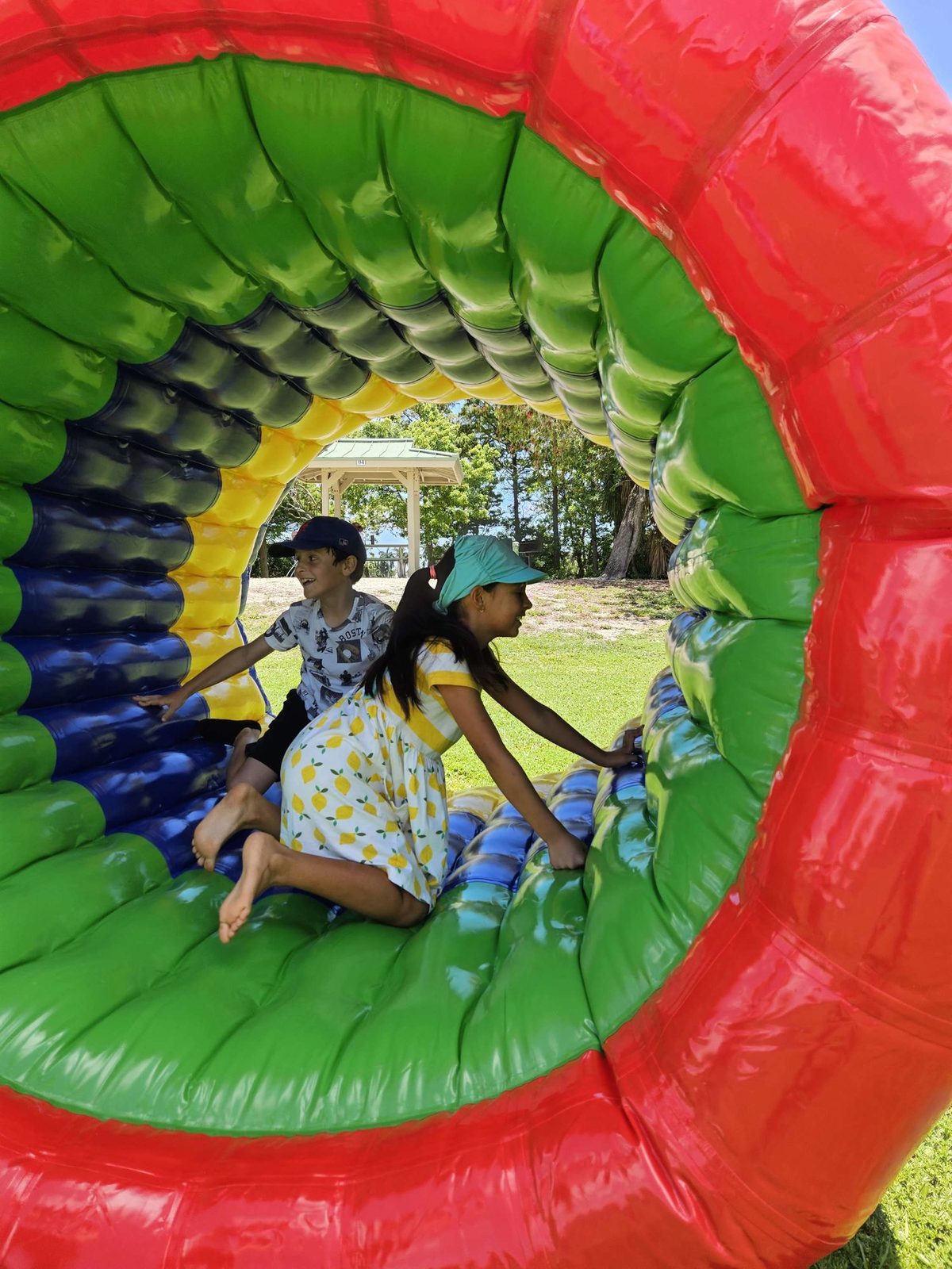 Human Hamster Wheels at a Crazy Games event