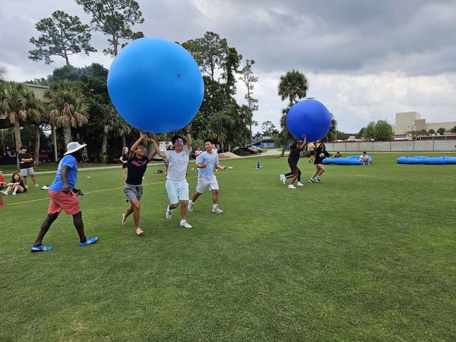 Giant Push Ball at a Crazy Games event