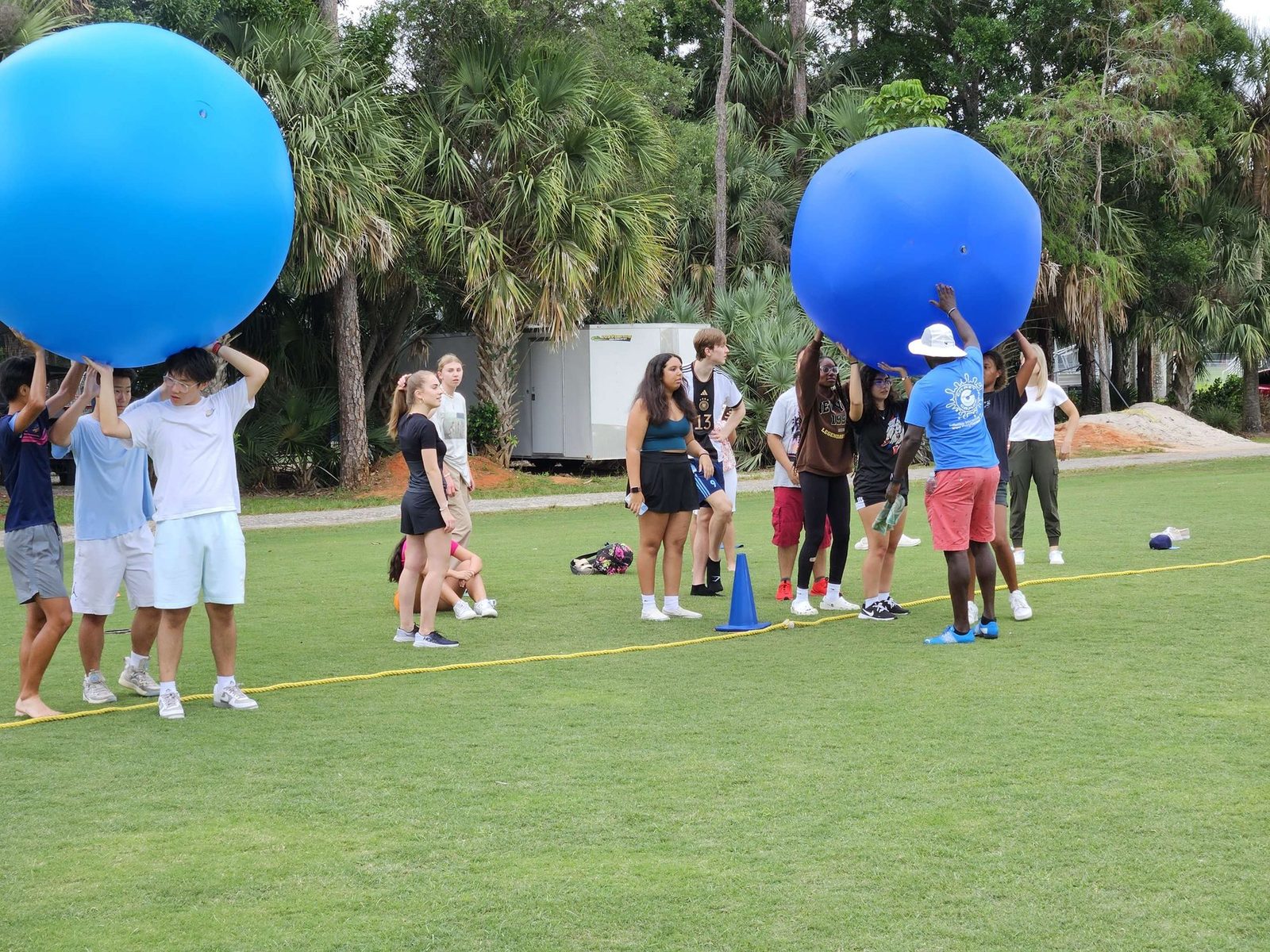 Giant Push Ball at a Crazy Games event