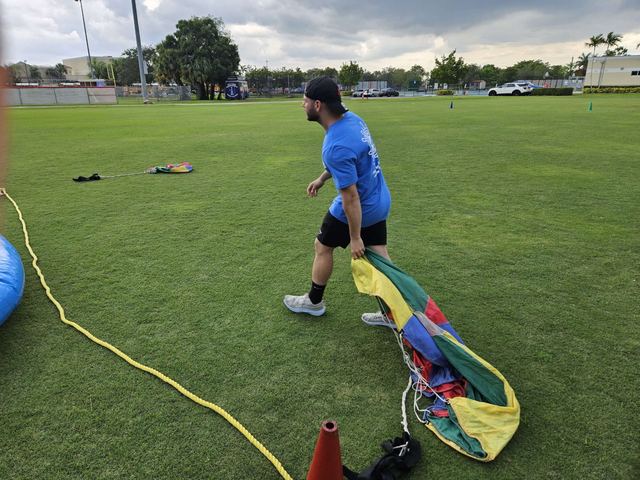 Parachute games at a Crazy Games event