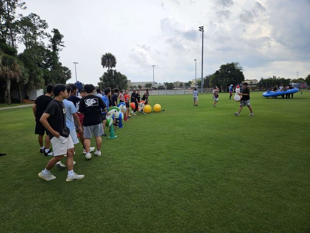 Giant Push Ball at a Crazy Games event