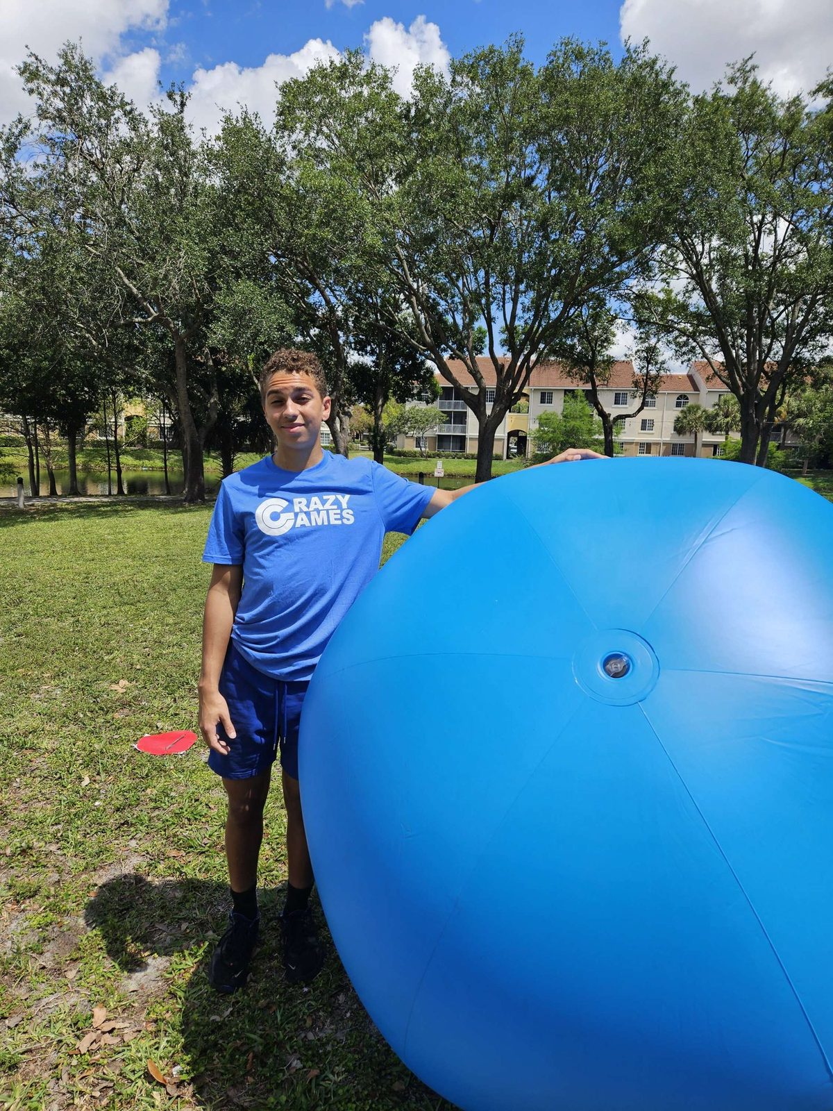 Giant Push Ball at a Crazy Games event