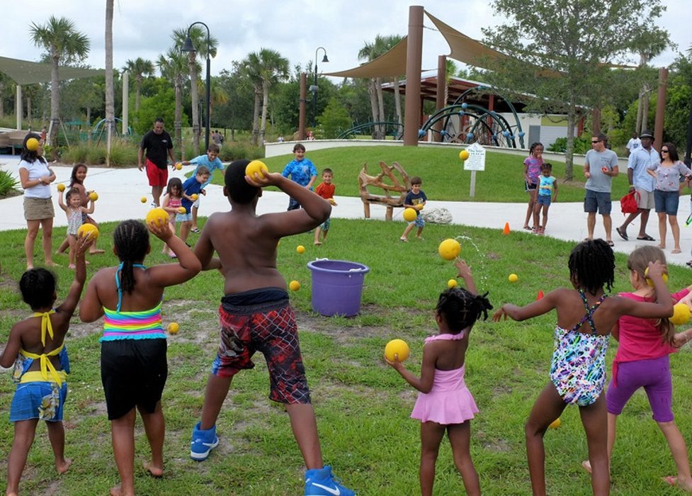 Water bombs at a Crazy Games event