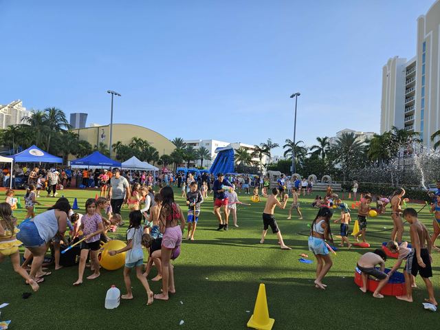 Water Bomb Relay at a Crazy Games event