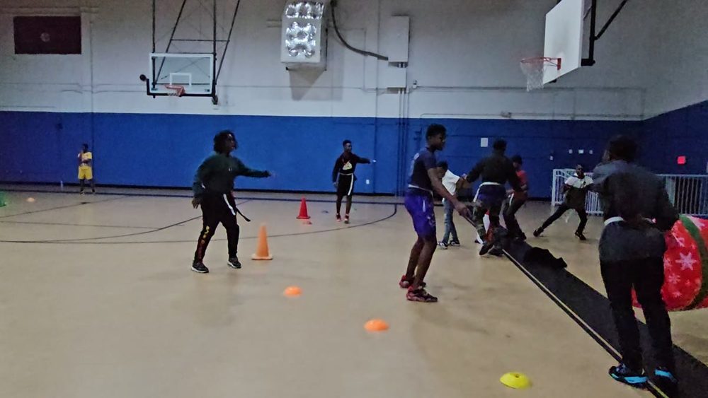 Kids playing Crazy Games holiday games at a real Palm Beach County event