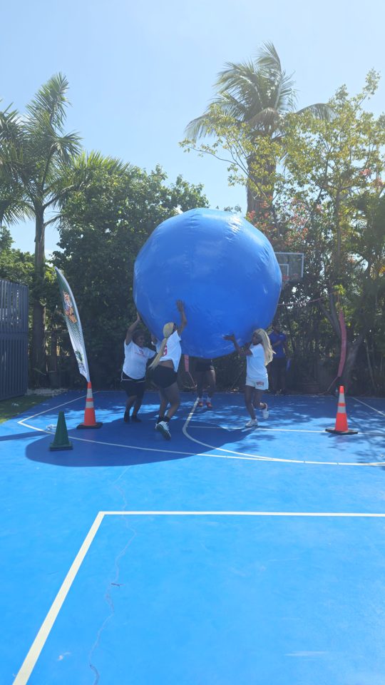 Kids playing Crazy Games interactive games at a real Palm Beach County event